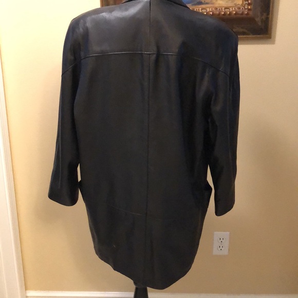 Parody Vintage Leather Unconstructed Open Jacket, shoulder pads, deep pockets - Picture 6 of 13